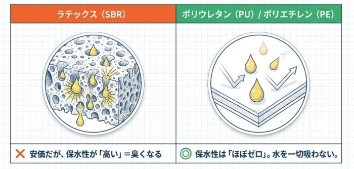 人工芝バッキングの違い